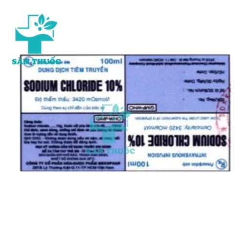 Sodium Chloride 10% Mekophar - Thuốc bù điện giải hiệu quả