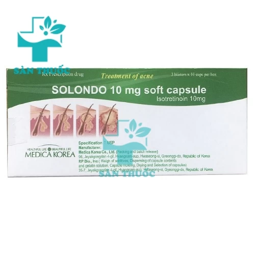 Solondo 10mg soft capsule - Thuốc điều trị mụn trứng cá của Hàn
