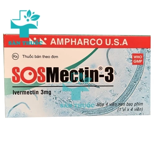 Sos Mectin-3 Ampharco USA - Điều trị bệnh giun chỉ Onchocerca