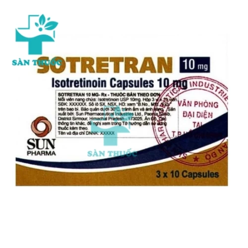 Sotretran 10mg Sun Pharma - Thuốc trị mụn trứng cá của Ấn Độ