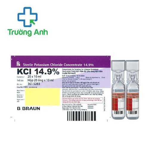 Sterile Potassium Chloride Concentrate 14.9% B.Braun - Hụt Kali