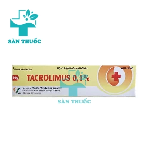 Tacrolimus 0,1% 10g VCP - Thuốc điều trị viêm da dị ứng