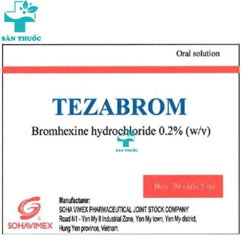 Tezabrom - Bromhexine HCL 2mg/mlg Soha Vimex