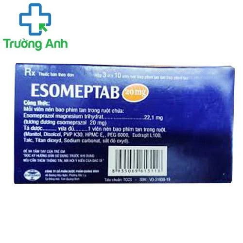 Esomeptab 20mg - Thuốc điều trị viêm loét dạ dày hiệu quả