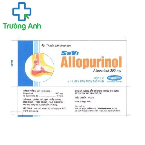 Savi Allopurinol 300mg - Thuốc điều trị bệnh gout hiệu quả