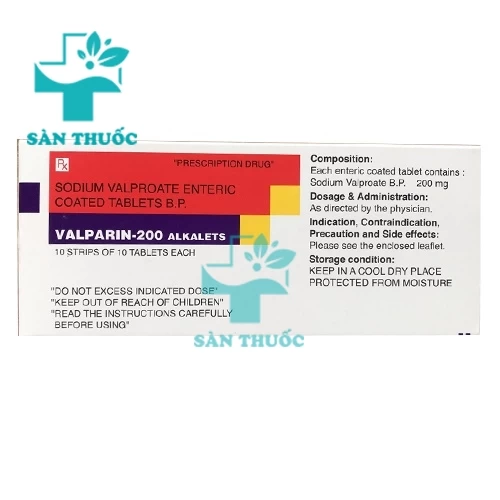 Valparin 200mg Torr - Thuốc điều trị động kinh hiệu quả