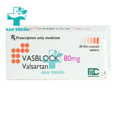 Vasblock 80mg Medochemie - Thuốc điều trị tăng huyết áp hiệu quả