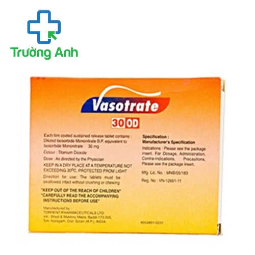 Vasotrate-30 OD - Thuốc điều trị đau thắt ngực hiệu quả