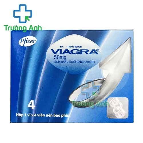 Viagra 50mg Pfizer (4 viên) - Thuốc điều trị rối loạn cương dương