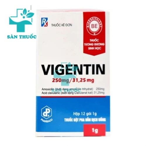 Vigentin 250mg/31,25mg Pharbaco (bột)- Thuốc điều trị nhiễm khuẩn