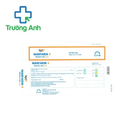 Warfarin 4 SPM - Thuốc chống đông máu dạng uống