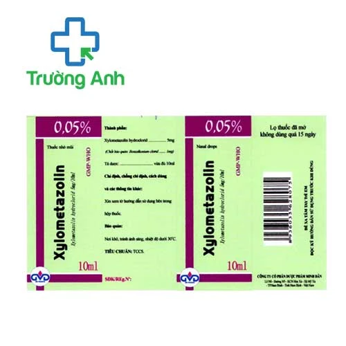 Xylometazolin 0,05% MD Pharco - Thuốc điều trị viêm mũi  (10 hộp)