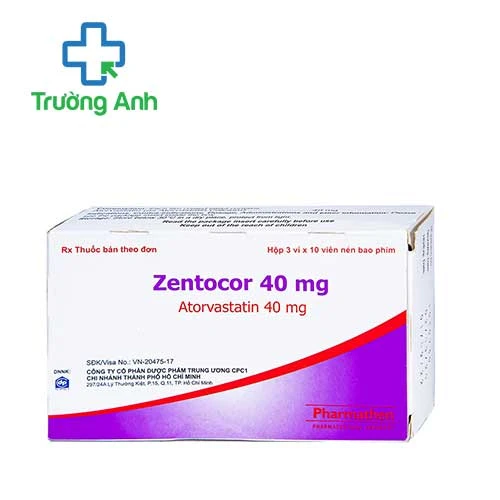 Zentocor 40mg - Thuốc làm giảm cholesterol trong máu hiệu quả