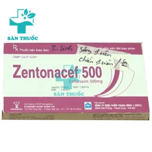  Zentonacef 500mg - Thuốc điều trị nhiễm khuẩn hiệu quả