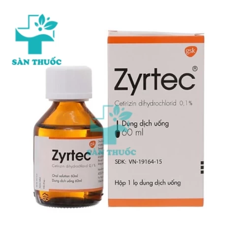 Zyrtec 0.1% Syr.60ml - Thuốc chống dị ứng hiệu quả