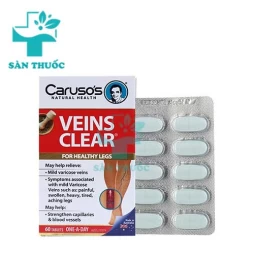 Viên uống Carusos Veins Clear 60 hỗ trợ suy giãn tĩnh mạch hiệu quả