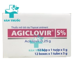 Agiclovir 5%-Thuốc trị nhiễm khuẩn da, niêm mạc của Agimexpharm (10 hộp)