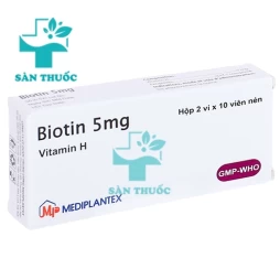 Biotin Tab.5mg Mediplantex - Thuốc điều trị bệnh da liễu hiệu quả