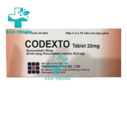 Codexto tablet 20mg - Thuốc điều trị tăng cholesterol trong máu