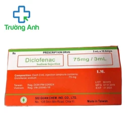Diclofenac sodium Injection 75mg/3ml Siu Guan-Giảm đau xương khớp