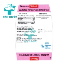 Lactated Ringer'S And Dextrose 500ml - Điều trị chứng mất nước