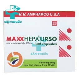 Maxxhepa Urso 300 capsules Ampharco USA - Điều trị xơ gan do mật nguyên phát (PBC)