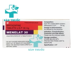 Menelat 30 - Thuốc điều trị bệnh trầm cảm của Torrent Pharma