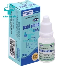 Natri clorid 0,9% 10ml HD Pharma - Dung dịch vệ sinh mắt mũi (10 cọc)
