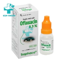 Ofloxacin 0,3 5ml Traphaco - Thuốc trị nhiễm trùng phần ngoài mắt
