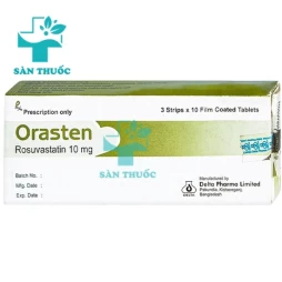 Orasten Rosuvastatin 10 mg - Thuốc phòng huyết khối động mạch hiệu quả