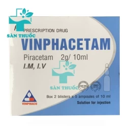 Vinphacetam 2g/10ml - Thuốc trị các bệnh do tổn thương não gây ra